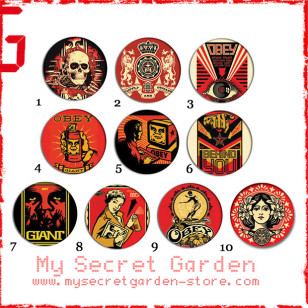 Obey - Pop Art  Pinback Button Badge Set 1a or 1b ( or Hair Ties / 4.4 cm Badge / Magnet / Keychain Set )